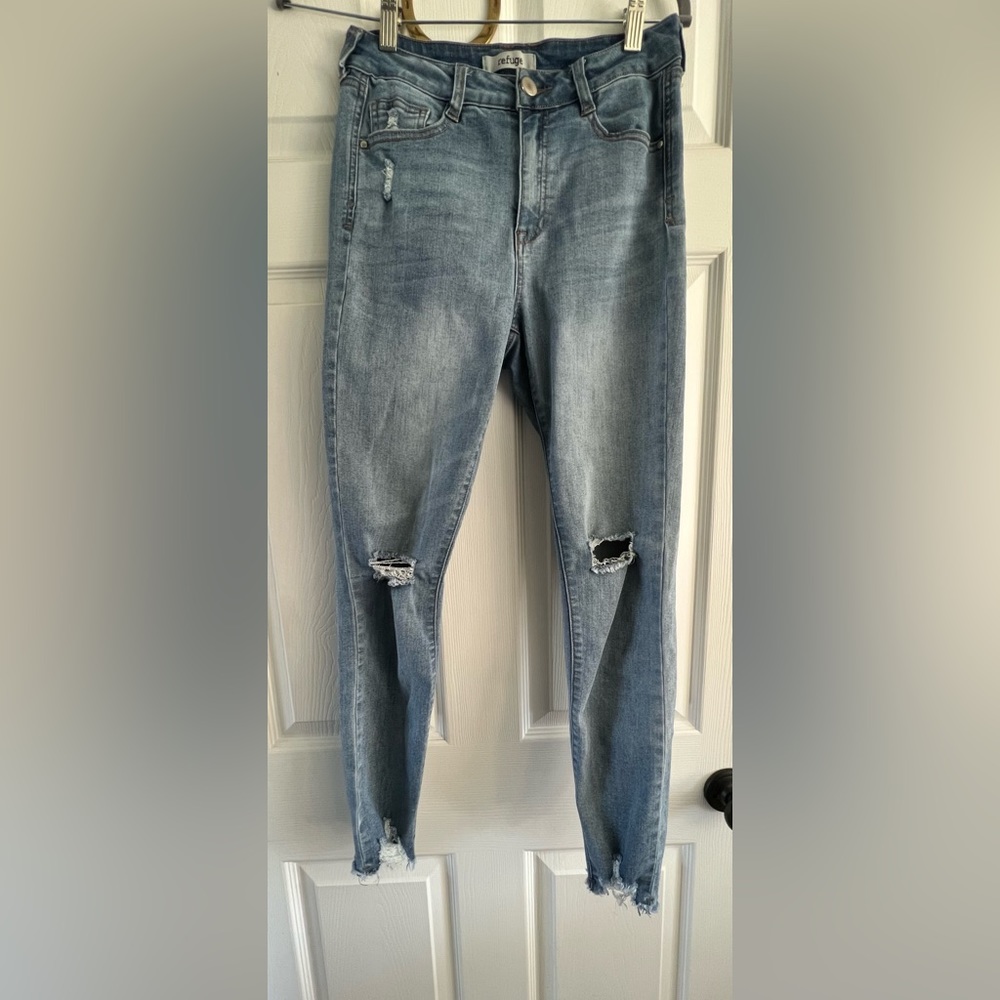 Light wash blue jeans